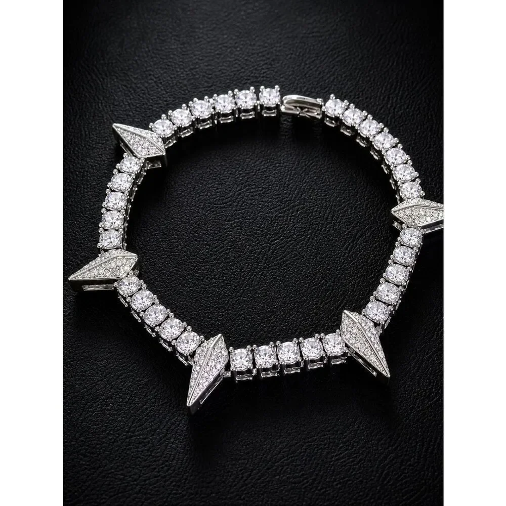 Iced Out Hip Hop Spike Bracelet